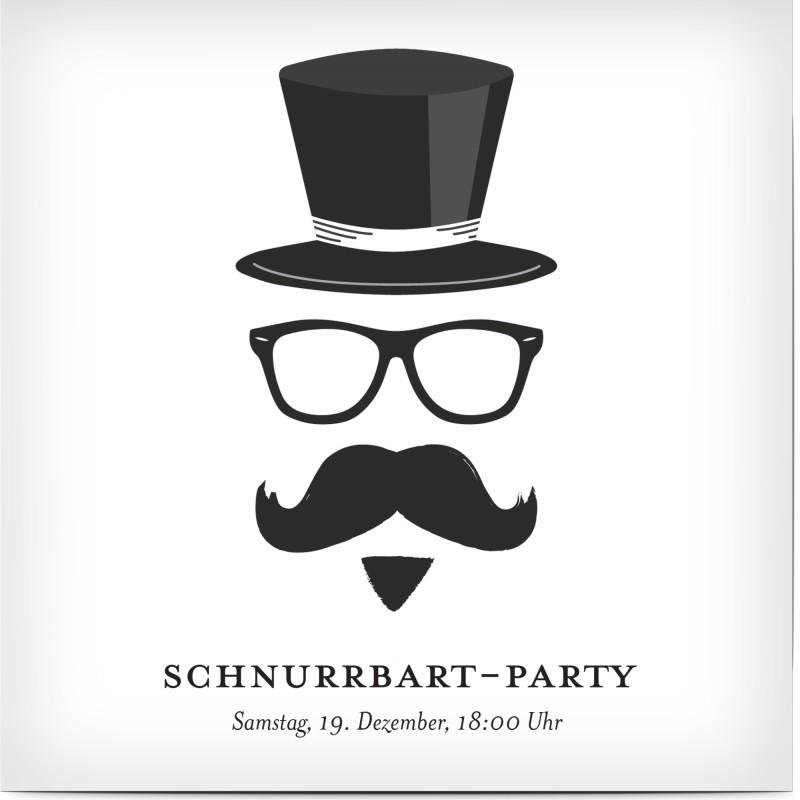 Einladungskarte Geburtstag lustig Schnurrbart
