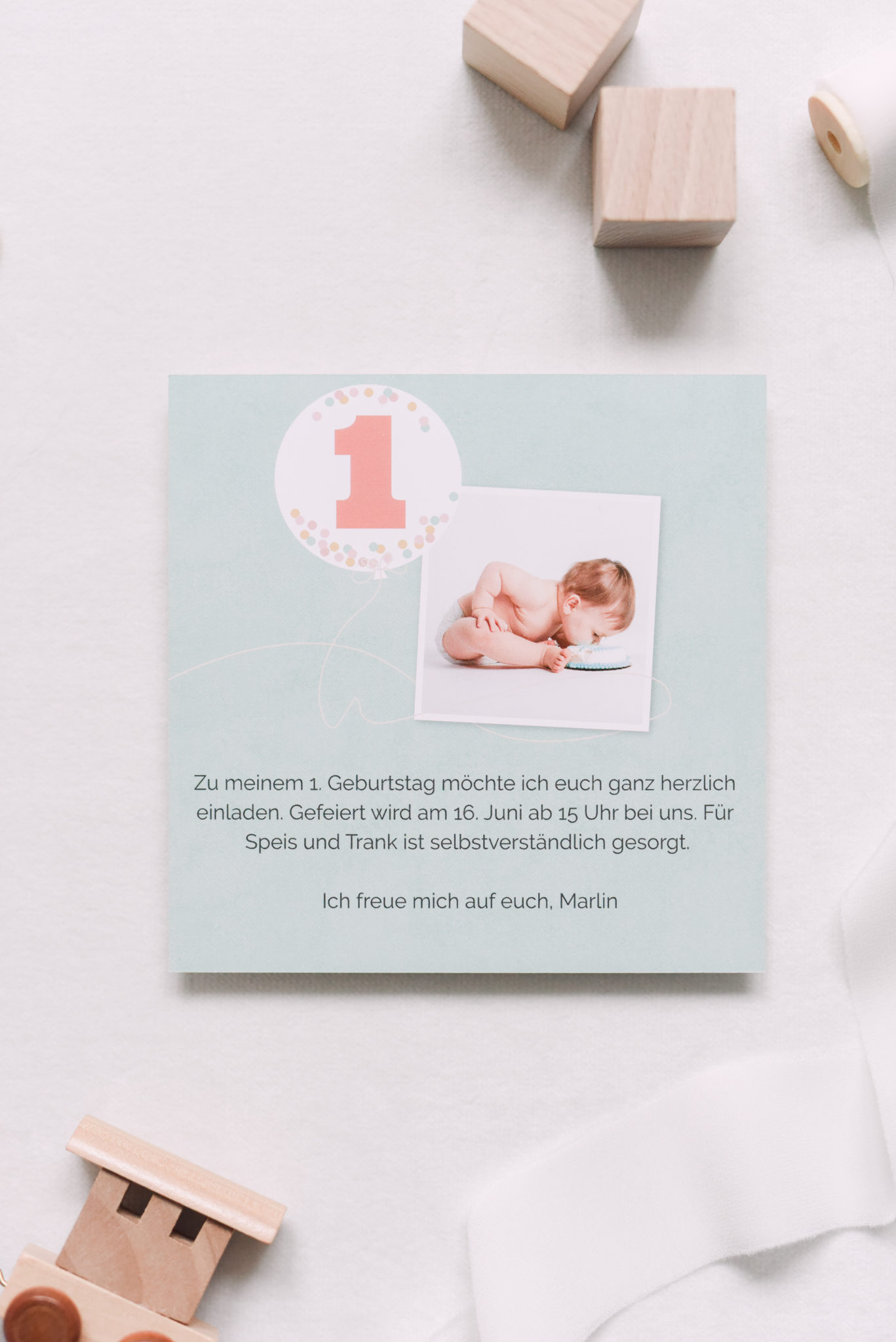 Einladungskarte zum 1. Geburtstag Clevere Idenn für die Einladungen